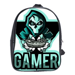 Gamer Illustration Gamer Video Game Logo School Bag (large) by Sarkoni