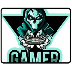 Gamer Illustration Gamer Video Game Logo Fleece Blanket (medium) by Sarkoni