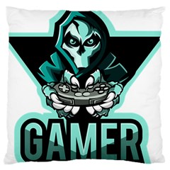 Gamer Illustration Gamer Video Game Logo Large Cushion Case (two Sides) by Sarkoni