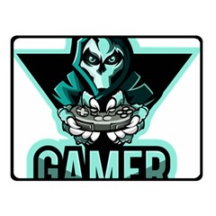 Gamer Illustration Gamer Video Game Logo Two Sides Fleece Blanket (small) by Sarkoni