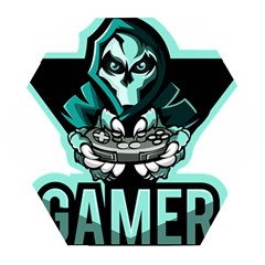 Gamer Illustration Gamer Video Game Logo Wooden Puzzle Hexagon by Sarkoni