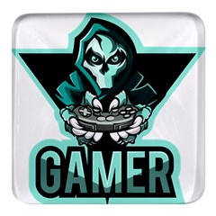 Gamer Illustration Gamer Video Game Logo Square Glass Fridge Magnet (4 Pack) by Sarkoni