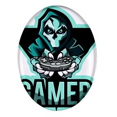 Gamer Illustration Gamer Video Game Logo Oval Glass Fridge Magnet (4 Pack) by Sarkoni