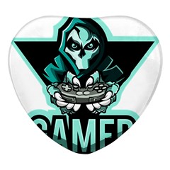 Gamer Illustration Gamer Video Game Logo Heart Glass Fridge Magnet (4 Pack) by Sarkoni