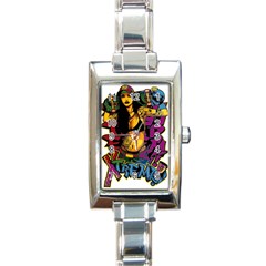 Xtreme Skateboard Graffiti Rectangle Italian Charm Watch by Sarkoni