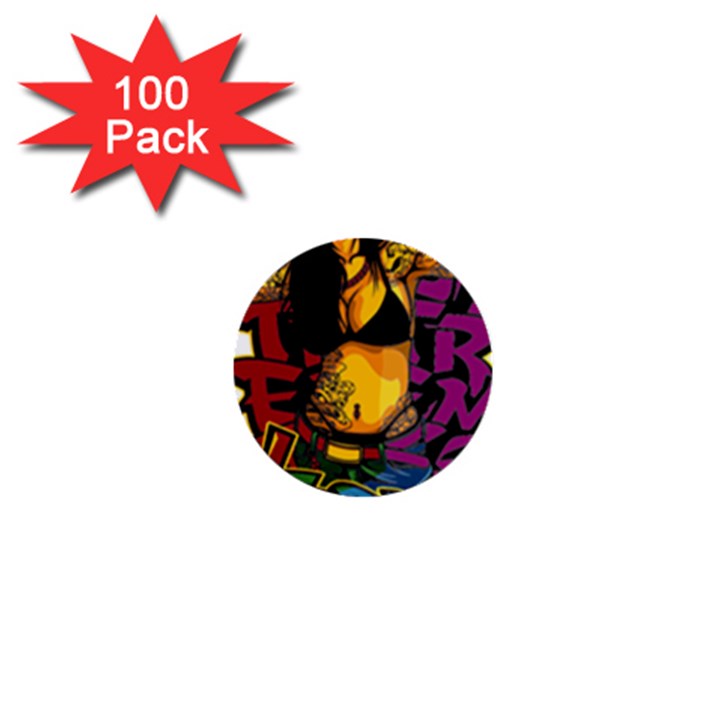 Xtreme Skateboard Graffiti 1  Mini Buttons (100 pack) 