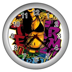 Xtreme Skateboard Graffiti Wall Clock (silver) by Sarkoni