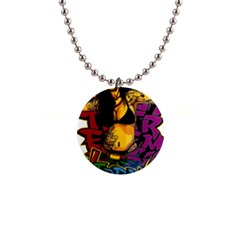 Xtreme Skateboard Graffiti 1  Button Necklace by Sarkoni