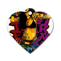 Xtreme Skateboard Graffiti Dog Tag Heart (one Side) by Sarkoni