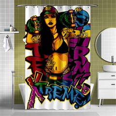 Xtreme Skateboard Graffiti Shower Curtain 48  X 72  (small)  by Sarkoni