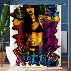 Xtreme Skateboard Graffiti Shower Curtain 60  X 72  (medium)  by Sarkoni