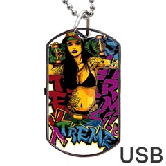 Xtreme Skateboard Graffiti Dog Tag Usb Flash (one Side) by Sarkoni