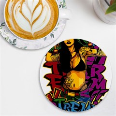 Xtreme Skateboard Graffiti Uv Print Round Tile Coaster by Sarkoni