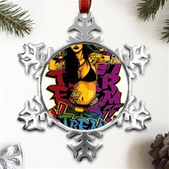 Xtreme Skateboard Graffiti Metal Small Snowflake Ornament by Sarkoni