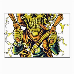 Cowboy Skeleton With Gun Illustration Postcard 4 x 6  (pkg Of 10) by Sarkoni