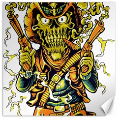 Cowboy Skeleton With Gun Illustration Canvas 16  X 16  by Sarkoni