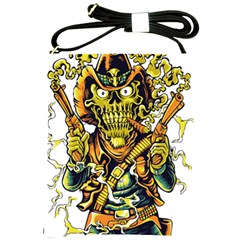 Cowboy Skeleton With Gun Illustration Shoulder Sling Bag by Sarkoni