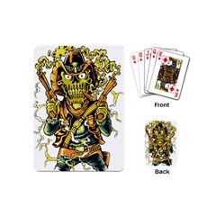 Cowboy Skeleton With Gun Illustration Playing Cards Single Design (mini) by Sarkoni