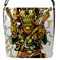 Cowboy Skeleton With Gun Illustration Flap Closure Messenger Bag (s) by Sarkoni