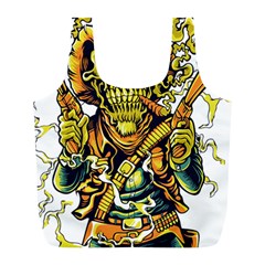 Cowboy Skeleton With Gun Illustration Full Print Recycle Bag (l) by Sarkoni