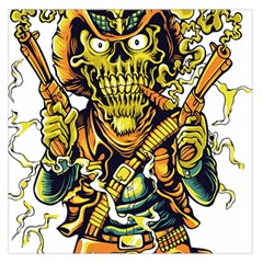 Cowboy Skeleton With Gun Illustration Square Satin Scarf (36  X 36 ) by Sarkoni