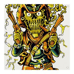 Cowboy Skeleton With Gun Illustration Banner And Sign 3  X 3  by Sarkoni