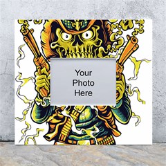 Cowboy Skeleton With Gun Illustration White Wall Photo Frame 5  X 7  by Sarkoni