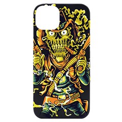 Cowboy Skeleton With Gun Illustration Iphone 14 Plus Black Uv Print Case by Sarkoni