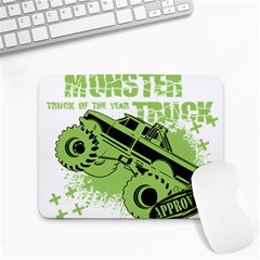 Monster Truck Illustration Green Car Small Mousepad by Sarkoni