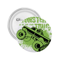 Monster Truck Illustration Green Car 2 25  Buttons by Sarkoni