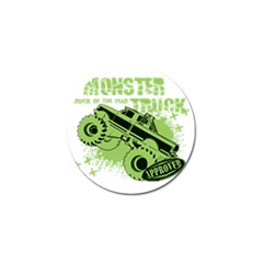 Monster Truck Illustration Green Car Golf Ball Marker by Sarkoni