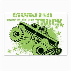 Monster Truck Illustration Green Car Postcard 4 x 6  (pkg Of 10) by Sarkoni