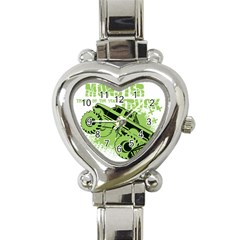 Monster Truck Illustration Green Car Heart Italian Charm Watch by Sarkoni