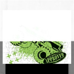 Monster Truck Illustration Green Car Rectangular Jigsaw Puzzl by Sarkoni