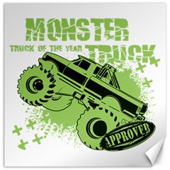 Monster Truck Illustration Green Car Canvas 12  X 12  by Sarkoni