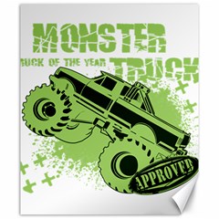 Monster Truck Illustration Green Car Canvas 20  X 24  by Sarkoni