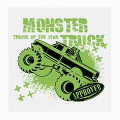 Monster Truck Illustration Green Car Medium Glasses Cloth (2 Sides) by Sarkoni