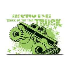 Monster Truck Illustration Green Car Plate Mats by Sarkoni