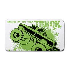 Monster Truck Illustration Green Car Medium Bar Mat by Sarkoni