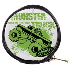 Monster Truck Illustration Green Car Mini Makeup Bag by Sarkoni