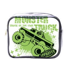 Monster Truck Illustration Green Car Mini Toiletries Bag (one Side) by Sarkoni