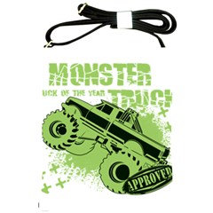 Monster Truck Illustration Green Car Shoulder Sling Bag by Sarkoni