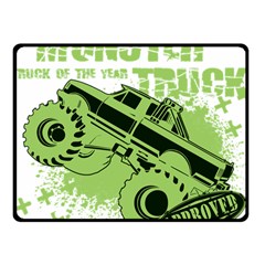 Monster Truck Illustration Green Car Fleece Blanket (small) by Sarkoni