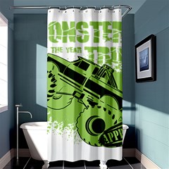 Monster Truck Illustration Green Car Shower Curtain 36  X 72  (stall)  by Sarkoni