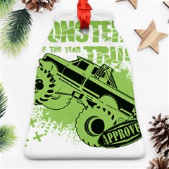 Monster Truck Illustration Green Car Bell Ornament (two Sides) by Sarkoni