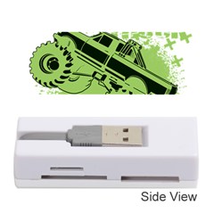 Monster Truck Illustration Green Car Memory Card Reader (stick) by Sarkoni