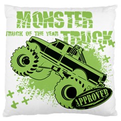 Monster Truck Illustration Green Car Large Cushion Case (one Side) by Sarkoni