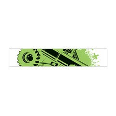 Monster Truck Illustration Green Car Premium Plush Fleece Scarf (mini) by Sarkoni