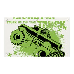 Monster Truck Illustration Green Car Banner And Sign 5  X 3  by Sarkoni