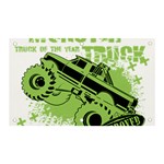 Monster Truck Illustration Green Car Banner and Sign 5  x 3  Front